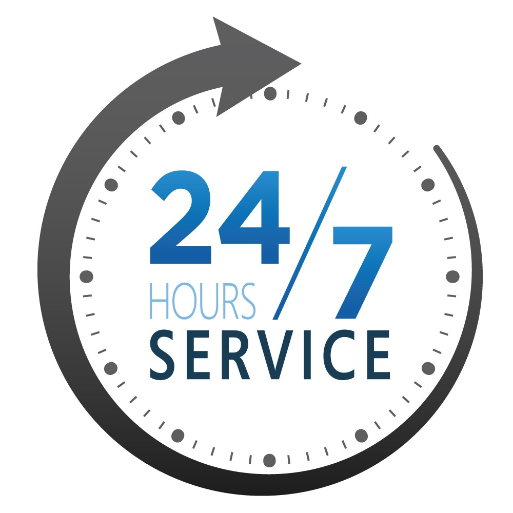 24/7 service clock icon