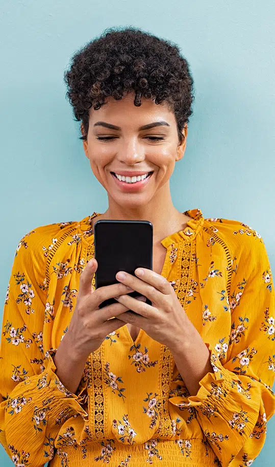 Employee checking benefits on a smartphone
